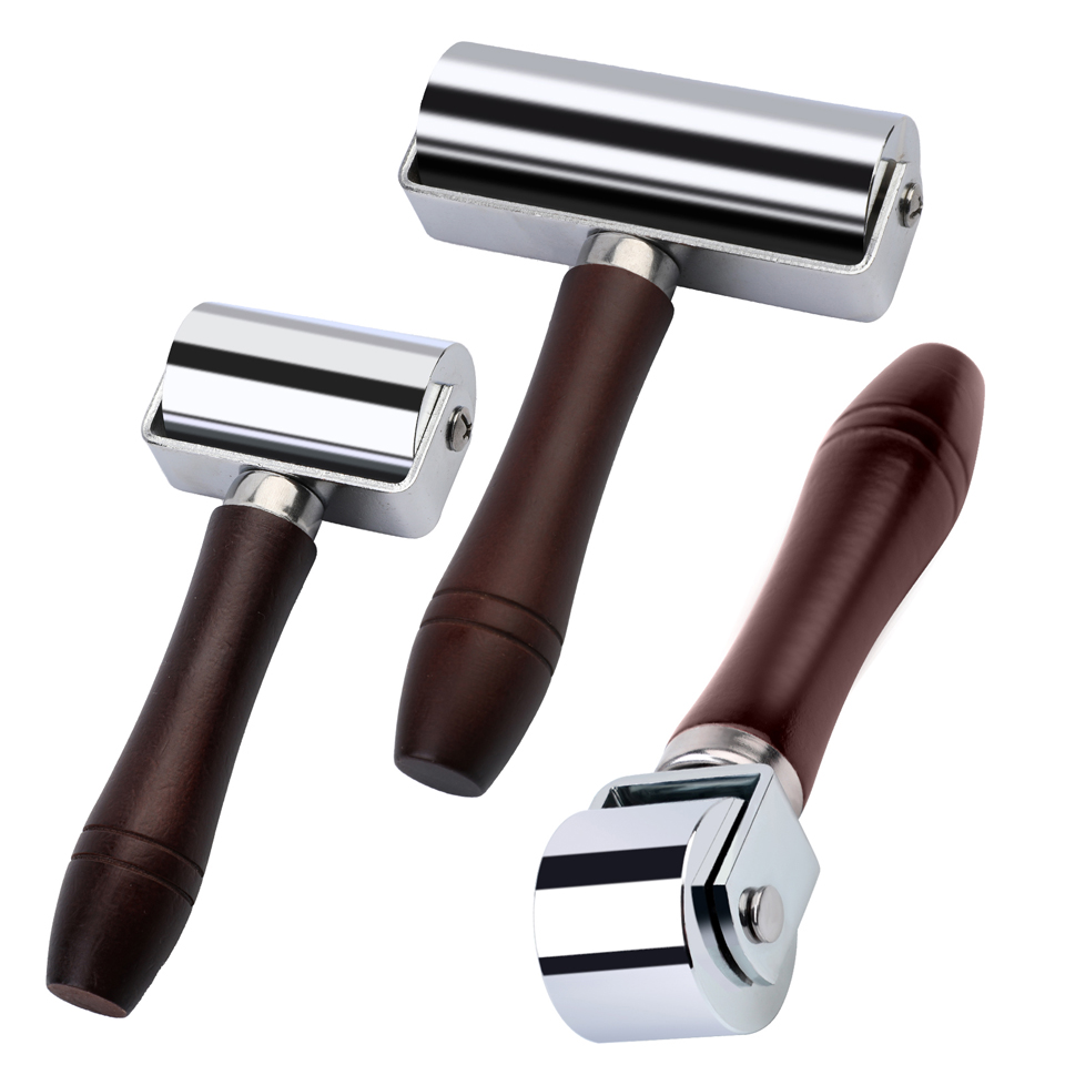 Leatherwork Press - KRABALL หนัง Press Edge Roller พร้อมที่จับไม้หนัง