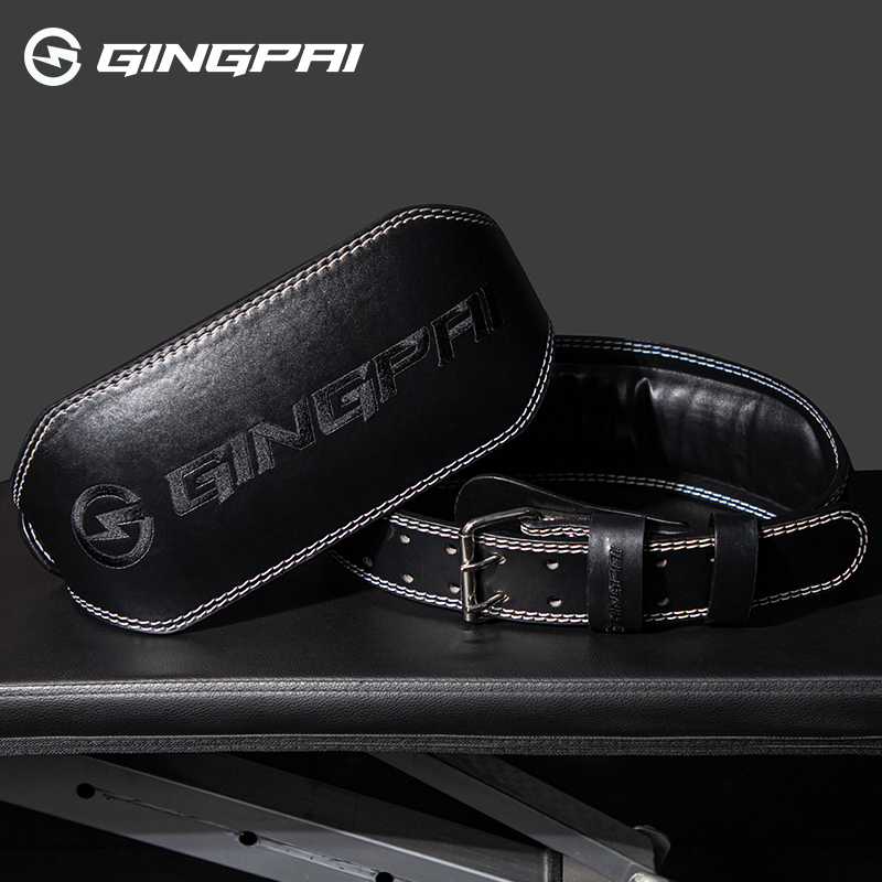 Leather Workout Belt - Cowhide เข็มขัดยกน้ําหนักสําหรับเพาะกาย Squatting Lower Back Support