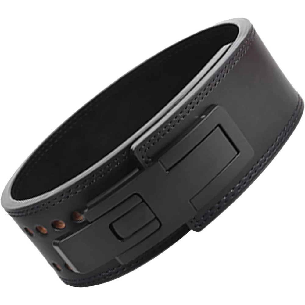Leather Workout Belt - เข็มขัดยกน้ำหนักหนังแท้ หัวเข็มขัดแบบคันโยก เข็มขัดพยุงเอวสำหรับผู้ชาย ออกกำลังกาย เพิ่มความแข็งแรง ฟิตเนส