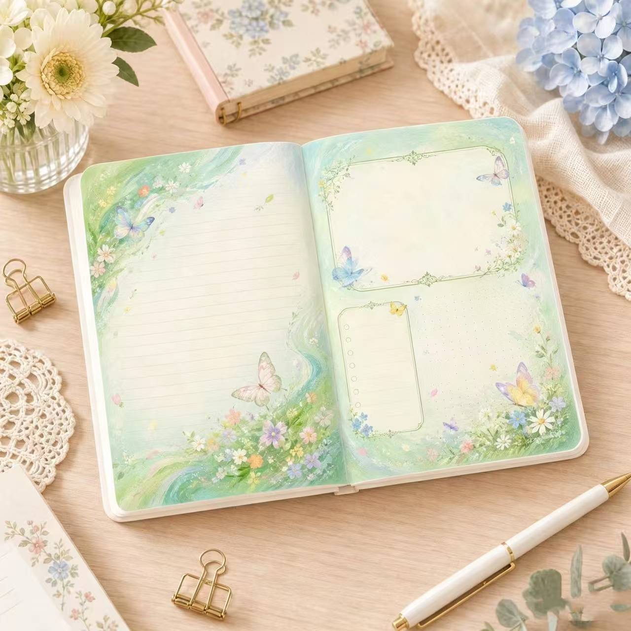 สมุดบันทึกหนังลายผีเสื้อวินเทจ - Leather Work Notebook บทวิจารณ์และราคา