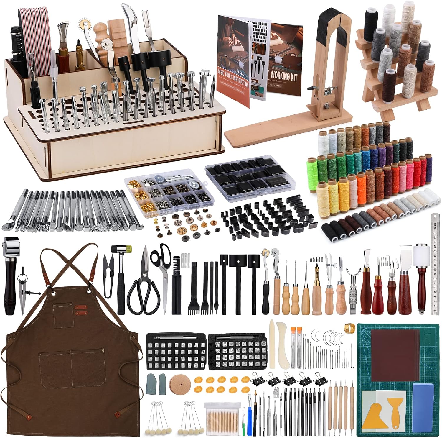 ชุดเครื่องมือทำงานหนัง 628 ชิ้ - Beginner Leatherwork Kit บทวิจารณ์และราคา