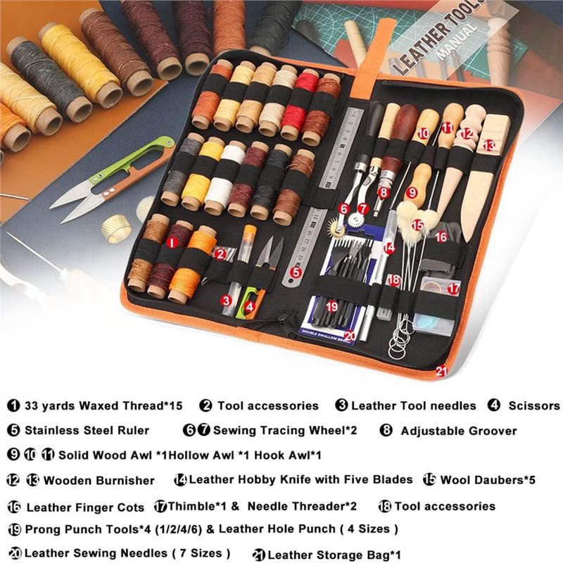 ชุดเครื่องมือสำหรับงานหนัง 66  - Beginner Leatherwork Kit บทวิจารณ์และราคา