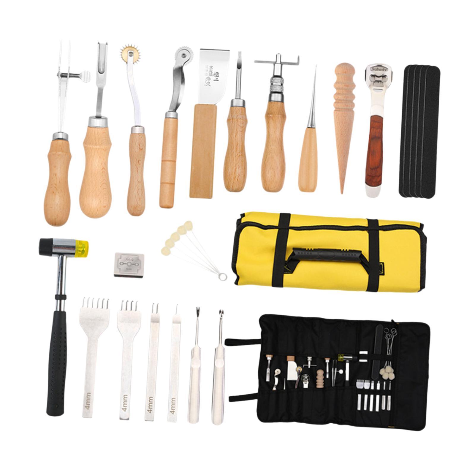 ชุดเครื่องมือทำหนัง PU 29 ชิ้น - Beginner Leatherwork Kit บทวิจารณ์และราคา