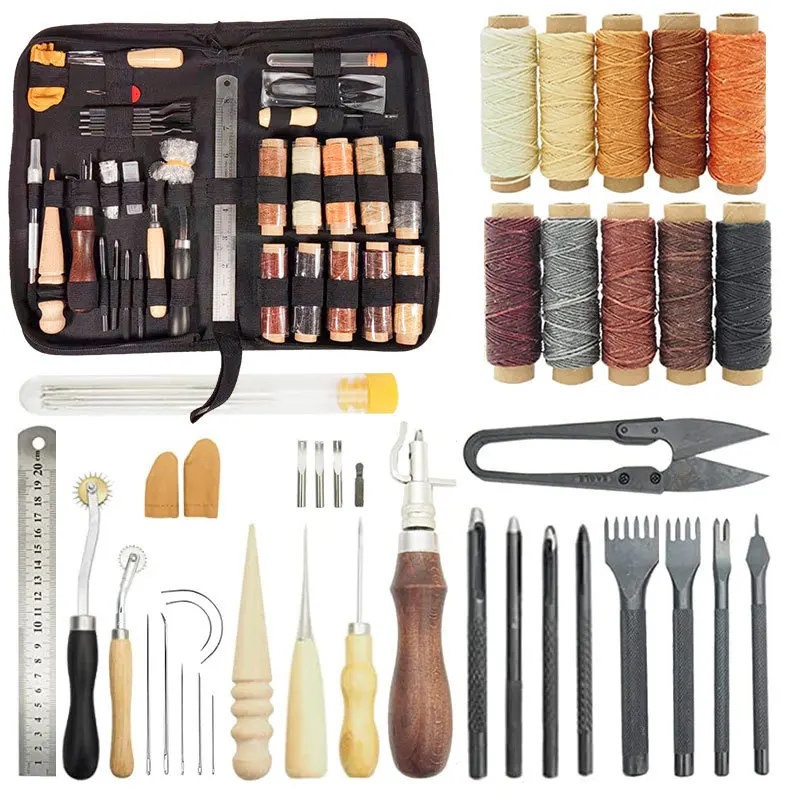 ชุดเครื่องมือทำงานหนังสำหรับผู - Beginner Leatherwork Kit บทวิจารณ์และราคา