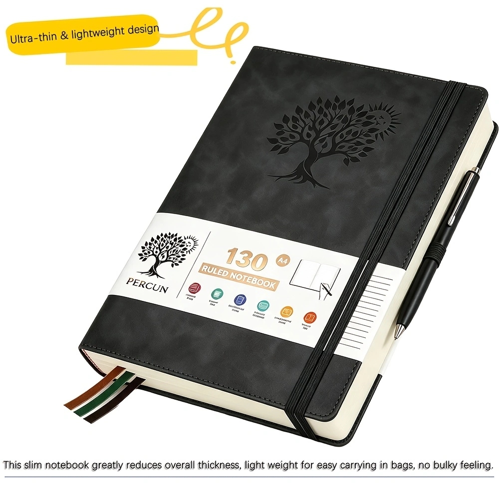 สมุดบันทึกปกแข็งแบบมีเส้นบรรทั - Leather Work Notebook บทวิจารณ์และราคา