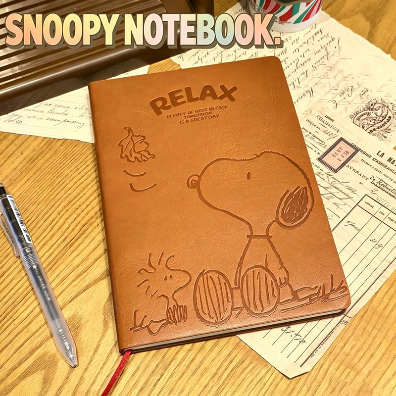 สมุดโน้ตหนังลายสนูปปี้วินเทจ A - Leather Work Notebook บทวิจารณ์และราคา